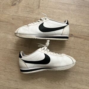 Nike Cortez White and Black Athletic Shoes